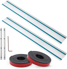 110" Track Saw Guide Rail Joining Set Compatible with Makita, Include 2 X 55" Ex