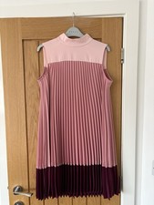 Ted Baker Pink Pleated Dress Size 2 (10)