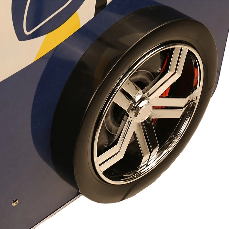 Armação de cama de carro de corrida dupla com rodas e luz LED capacidade de 250 libras para crianças - Imagem 2 de 4