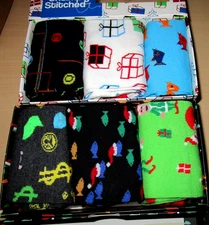 NEW LOT 6 PAIR Unsimply Stitched Novelty Crew Socks Gift Set FIT 8-12 MEN COTTON