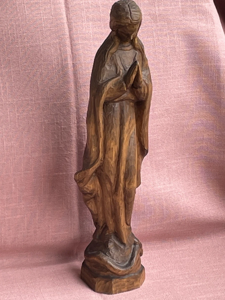 Maria Holzfigur Handgeschnitzte Betende 42cm Vintage