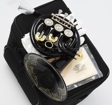 Black Lacquered Mini French Horn Pocket Case - Free Shipping Included 