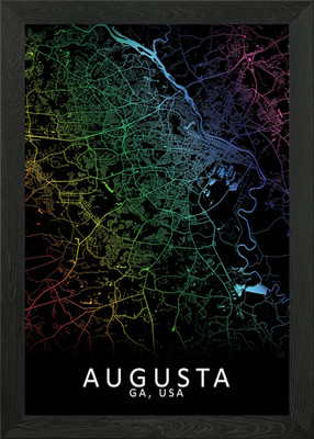 Augusta GA USA Stadtplan gerahmtes Wandbild Poster Leinwanddruck Bild