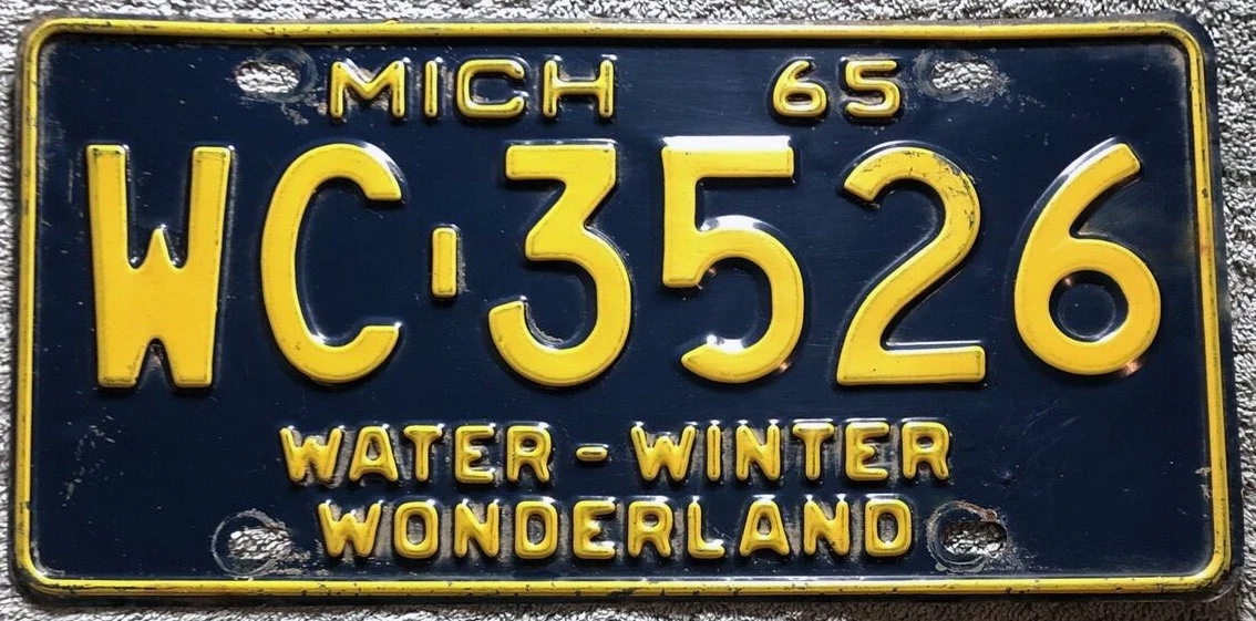 A vintage license plate from Michigan