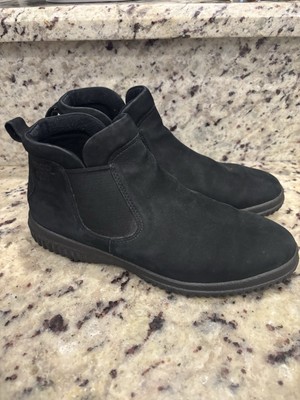Ecco Boots Womens 38  Soft 7.5 Low Ankle Booties Black Leather Zipper Casual