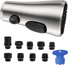 Pull Down Spray Head for Kitchen Faucet, 3 Modes with 9 Adapters, Faucet Head Re