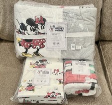 NEW Pottery Barn Kids Disney Mickey Mouse Holiday Twin Quilt, Sham, Sheet Set