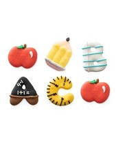 SET DECORAZIONI SCUOLA IN ZUCCHERO 2D 6 PZ