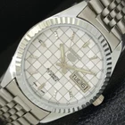 MENS VINTAGE REFURBISHED SEIKO 5 AUTOMATIC JAPAN WHITE DIAL WATCH a440363-u
