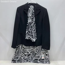 Collections for Le Suit Women's Size 16 Black White Blazer Scarf & Skirt Set NWT