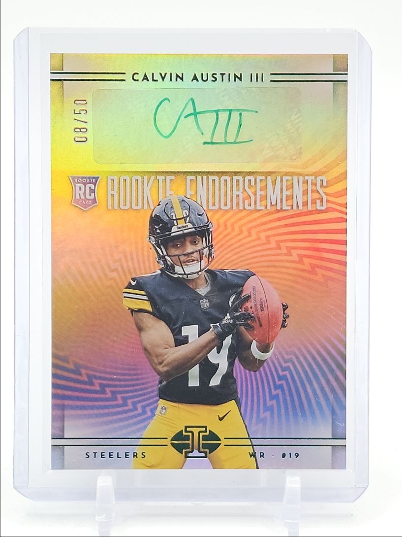 Calvin Austin Panini Illusions Rookie Endorsements Autographs #RECA Green