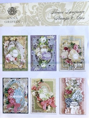 Anna Griffin Blumensprache Briefmarken & Stanzen - 20 Stück Sammlung - Neu