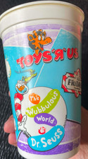 Glass Toys R Us TGI Fridays Dr. Seuss Art Vintage 1997 Used Drinking Cup Glass