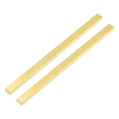 H62 Brass Flat Bar Stock, 2 Pcs 0.2''x0.39''x14'' Square Metal Solid Brass Bars