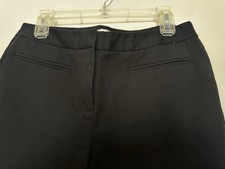 Chico s Large 2 Black Cotton/elastane Capris/pants - Solid, Slit Legs, Pockets