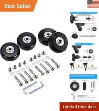 Smooth-Gliding 50mm Luggage Replacement Wheels - Set of 4 with Easy Install Kit