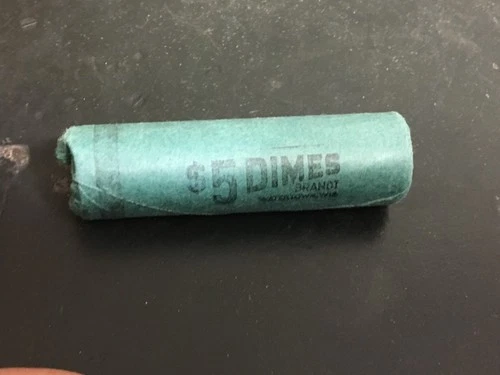 1955 D Roosevelt Dime  ROLL - BU- Uncirculated - SILVER OBW Lowest mint year #B