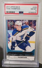 2017 Upper Deck Tage Thompson Young Guns Rookie Card #228 PSA 8 RC. rookie card picture