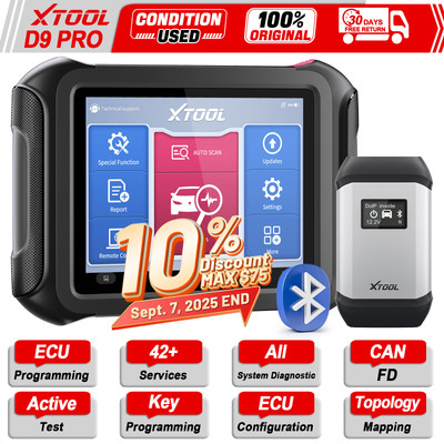 XTOOL USED D9 PRO Diagnostic Scanner Bidirectional CANFD Code Reader Key Coding
