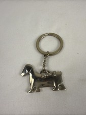 Dachshund Dog  Sparkling Bone Silvertone Keychain
