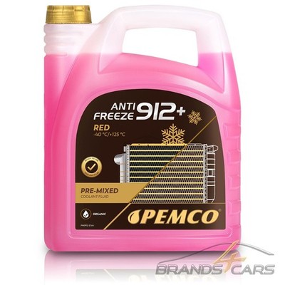 5 L LITER PEMCO ANTIFREEZE 912+ KÜHLERFROSTSCHUTZ FROSTSCHUTZ ROT
