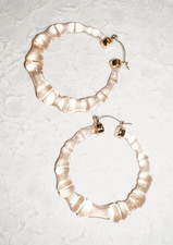 Clear Round Hoop Earrings Gold Tone Posts But...