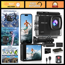 4K 60FPS Waterproof Action Camera, 48MP, 40M Underwater, EIS, WiFi, 8X Zoom, 64G