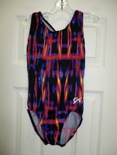 GK Elite CL Leotard Gymnastic Practice Competition Red Purple Yellow Child Large