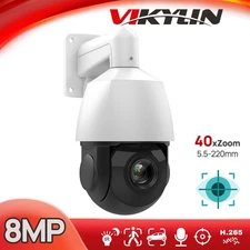 VIKYLIN 360° 4K 8MP PTZ 40XZoom IR POE Auto Tracking High Speed Dome MIC&Speaker