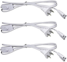  3-Pack T5 T8 LED Tube Power Extension Cable with On/Off Switch,Led T5/T8 Light