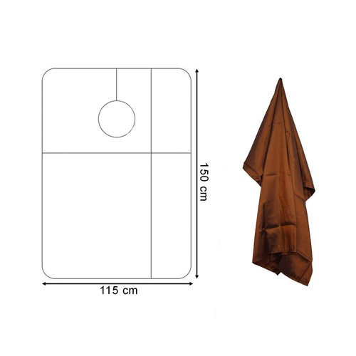 Hair Tools - Barber Hairdressing Hair Cutting Cape & Gown Two Tone Unisex Chestn - Picture 2 of 6