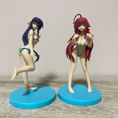 High School DxD Rias Gremory Himejima Akeno Swimsuit Figure Set Used