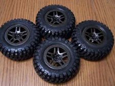 Fit Traxxas 1/10 Ultimate Slash 4x4 BF Goodrich S1 Tires 12mm Black Chrome Wheel