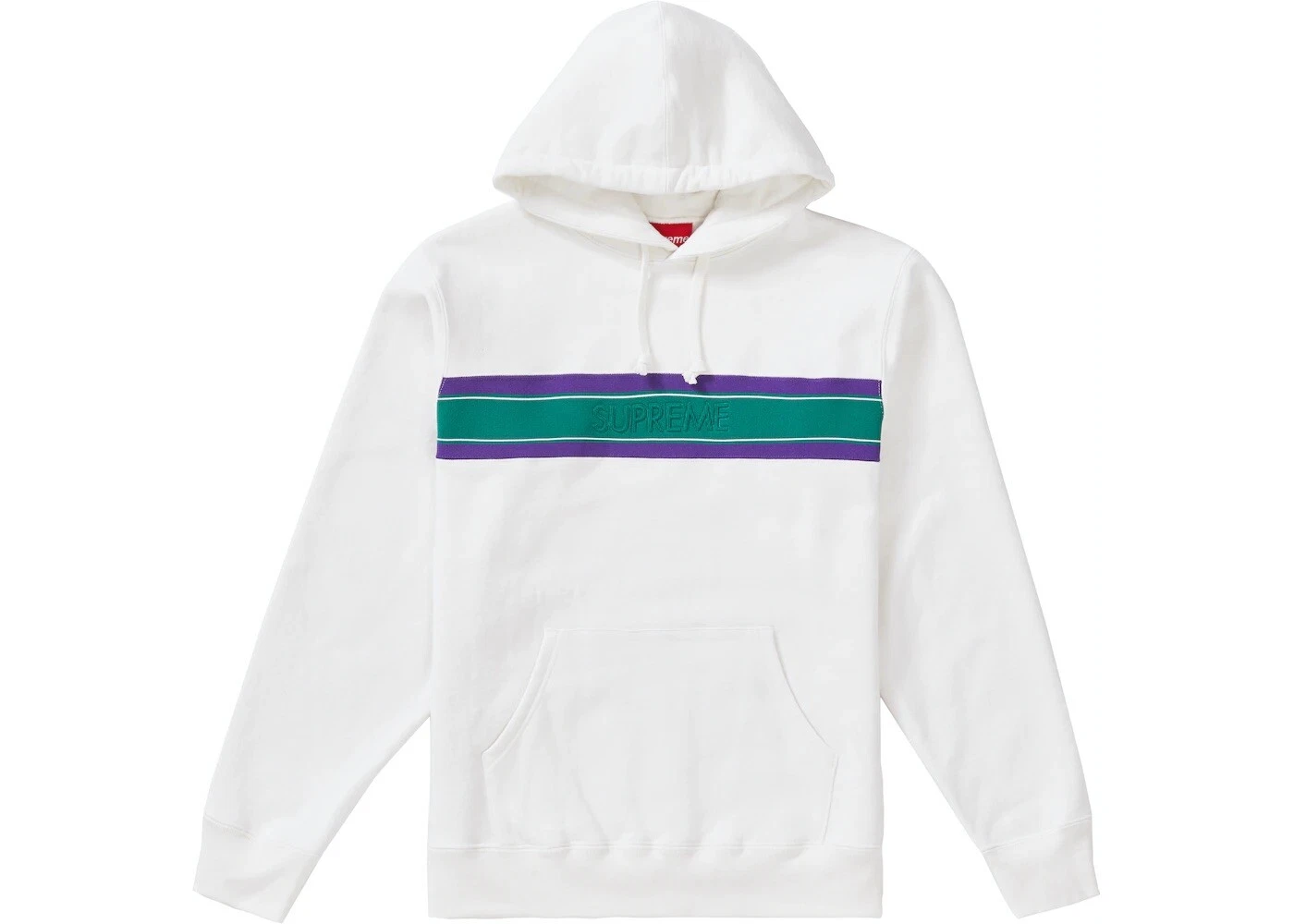 Bande poitrine à capuche Supreme   Blanc/Vert   Taille Grande Neuf avec étiquettes