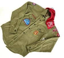 1970 s Boy Scout Shirt, Scarf, Youth Vintage Army Green KAHOKA, MO
