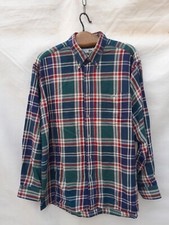 Vintage Chemise Lacoste Check Shirt Men's Large Green Red Blue Made in Spain