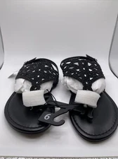 Time And Tru Women’s Black Gems Sparkle Sandals Size 9 Buckle New