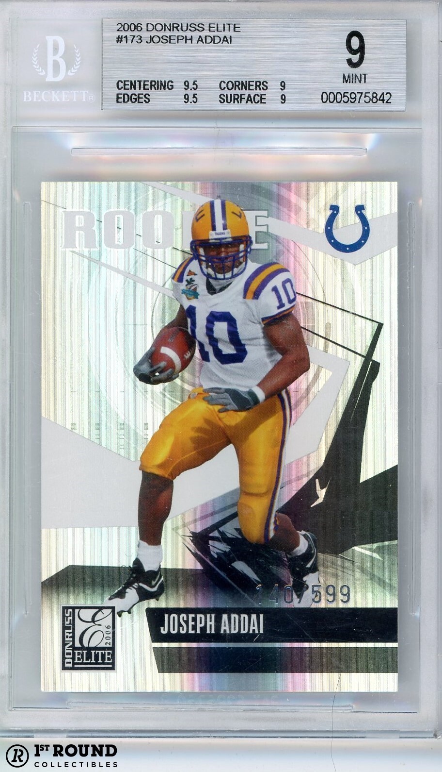 Joseph Addai Donruss Elite #173 Base