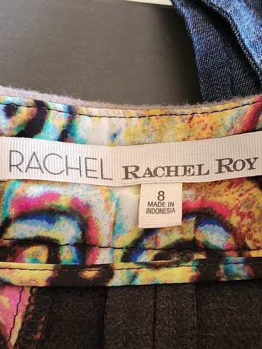 Rachel Roy Charcoal Gray Felted Retro Mini A-Line Skirt Size 8 - Picture 2 of 11