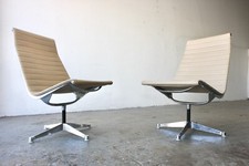 Pair 1960s Herman Miller Eames Aluminum Group Lounge Chairs