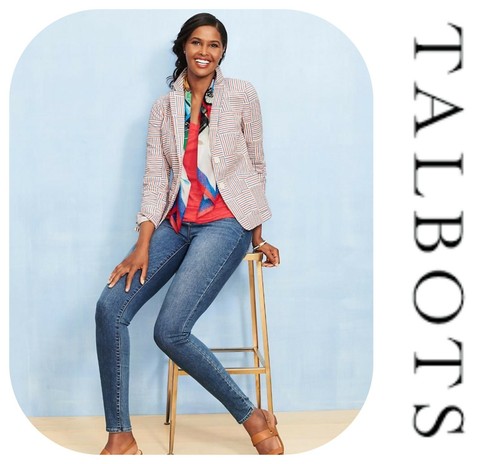 🆕TALBOTS Patchwork Stripe Blazer Jacket 