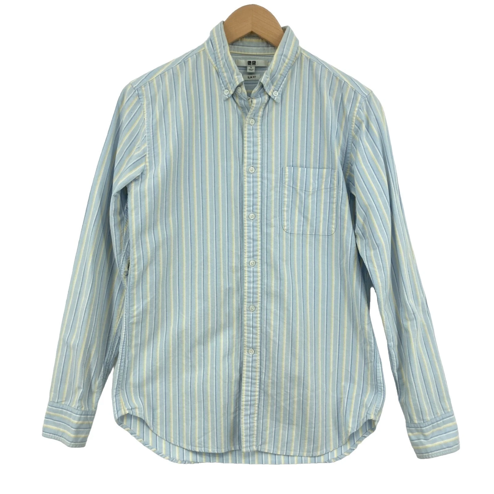 Botón informal a rayas de algodón Uniqlo-Down Shirts for Men