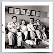 Photograph Found Vintage Photo On the Couch Black White MCM Picture