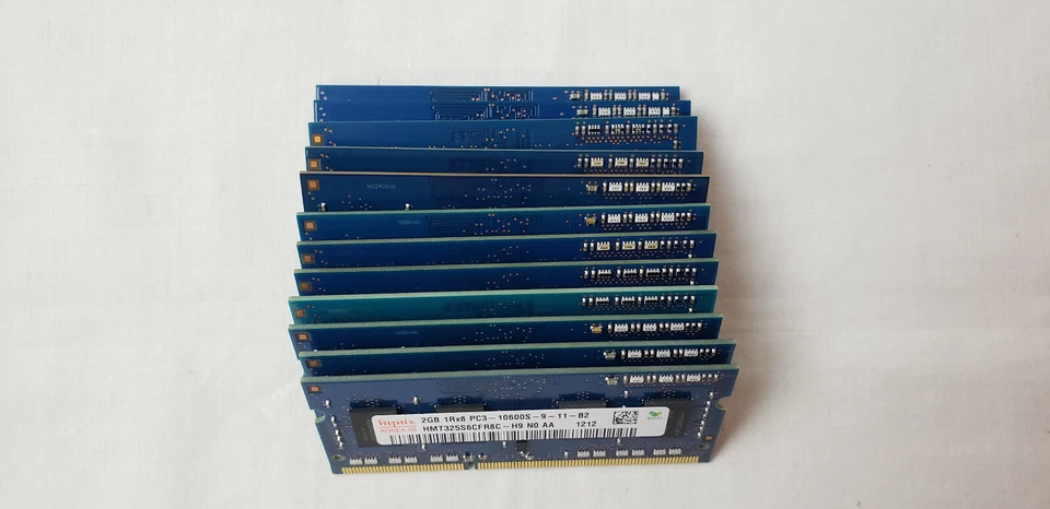 Lot (10) Hynix 2GB 1Rx8 PC3 - 10600S-9-10-B2 HMT325S6CFR8C-H9 N0 AA - Image 2 of 3