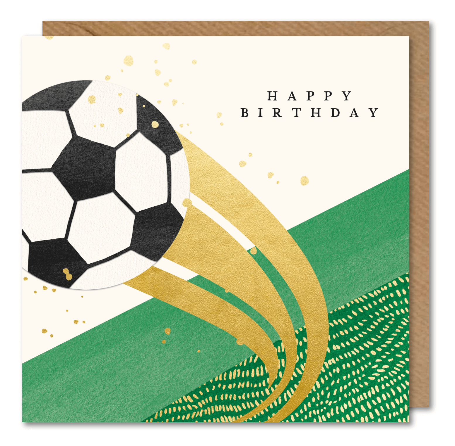 Happy Birthday Card Fun Football Design - Stylish Gold Foil Greeting Card