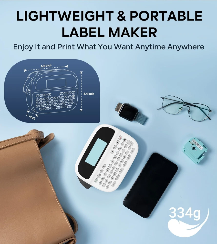 Portable Bluetooth Label Maker Machine with Waterproof Tapes for Home & Office