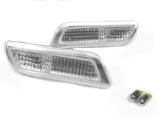 Clear Bumper Side Marker Light Chrome Bulbs For 98-04 Mercedes R170 Slk Class
