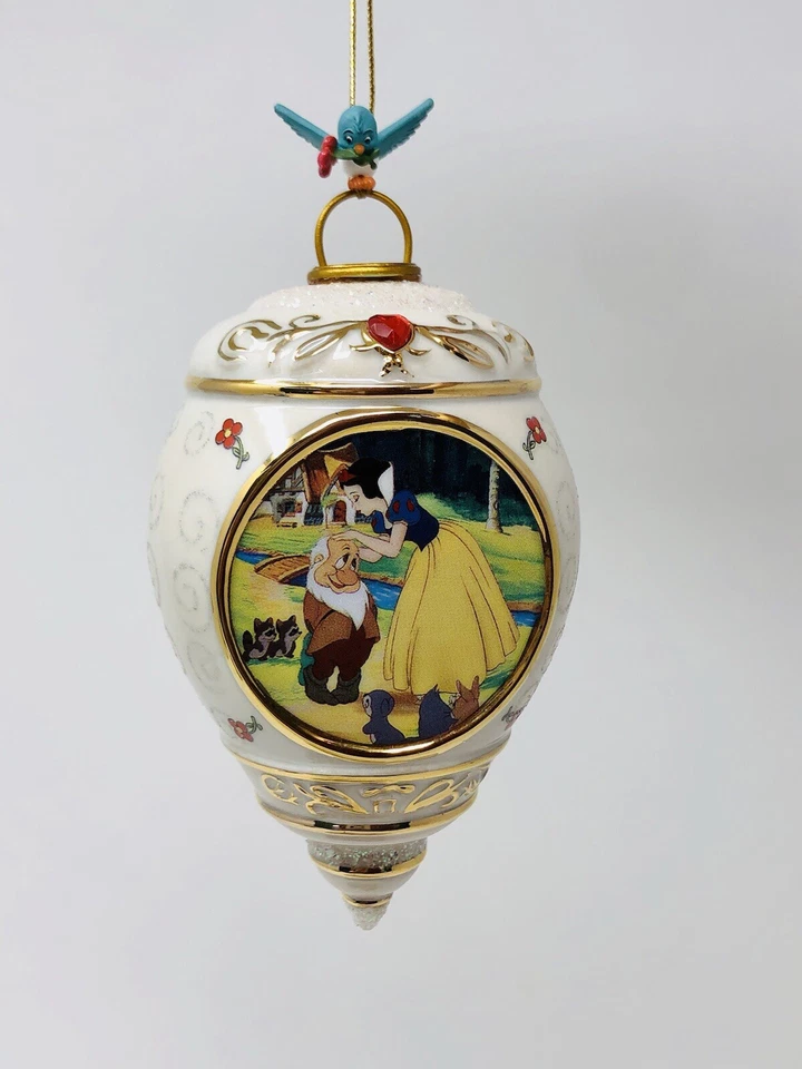 Bradford Ed Disney Princess Heirloom Porcelain Ornaments Set Of 3 - Belle NIB - Image 3 of 4