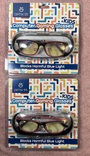 Optix 55 Blue Light Blocking Glasses Computer Gaming Kids Sealed - 2 Pairs