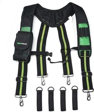 Tool Belt Suspenders Construction Work Suspenders with detachable phone holder
